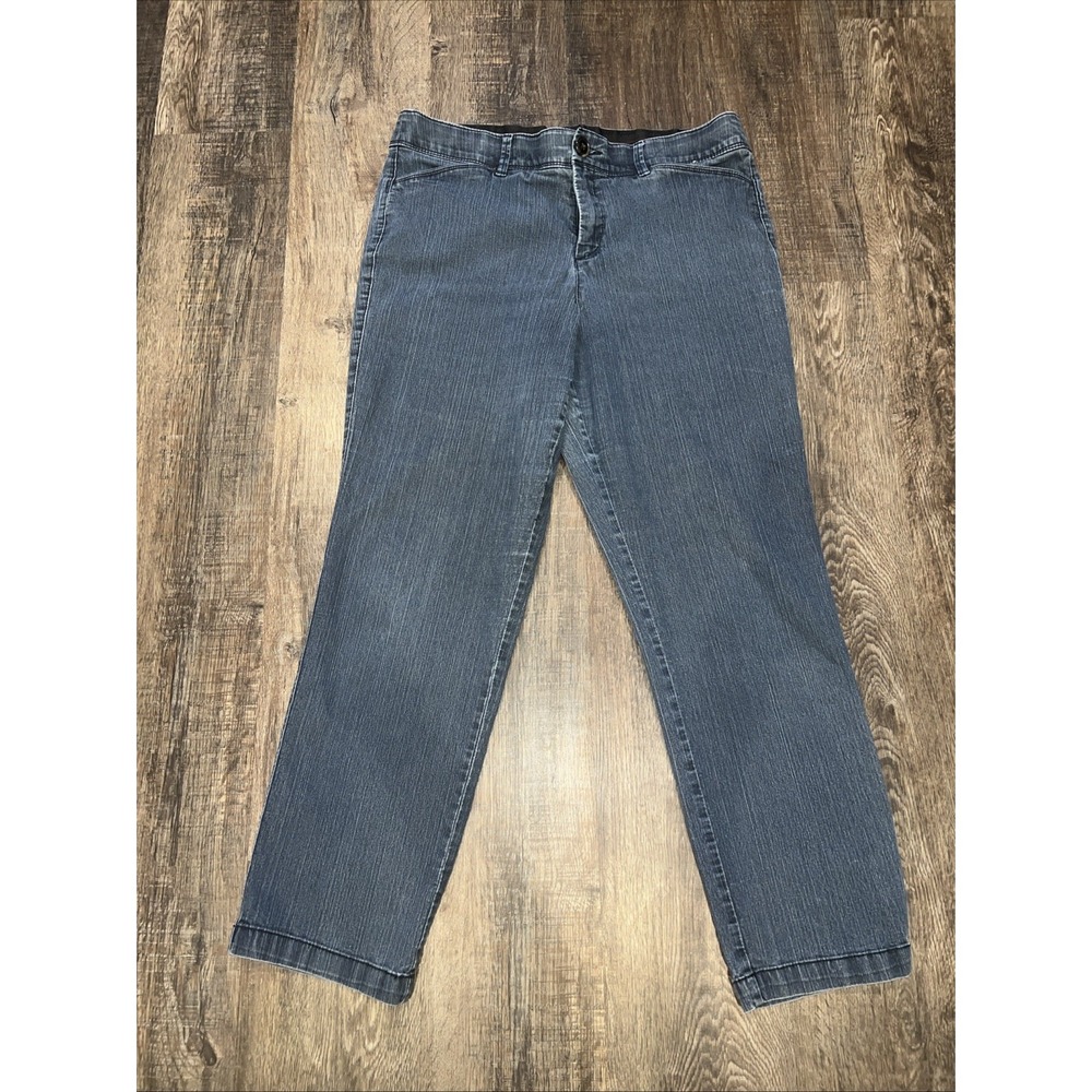Khakis and Co Jeans Womens Jeans Stretch Tummy Slimming Waist Straight Leg 14